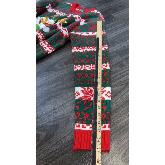 33 Degrees Sweater Women's XL Christmas Green White Llama - Picture 12 of 13